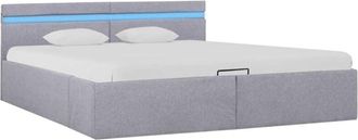 vidaXL Vidaxl - Giroletto con Contenitore e led Grigio Chiaro Tessuto 180x200cm