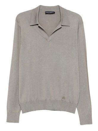 Dolce & Gabbana collared long-sleeve T-shirt - Grey
