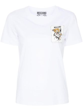 Moschino Teddy Bear katoenen T-shirt - Wit