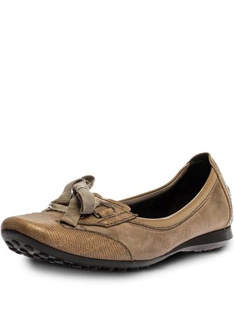 Tod's Patent Leather Suede bow flats - Neutrals