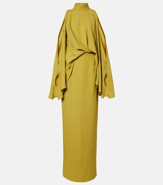 Taller Marmo Bacall draped crepe cady gown