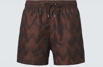Frescobol Carioca Rio printed jacquard swim trunks