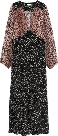 Rixo Kaila Polka-dot Midi Dress