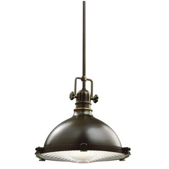 Netlighting Hatteras Bay 1 Light Medium Dome Ceiling Pendant Olde Bronze E27 in Brown