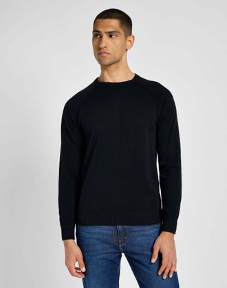 Lee Sweatshirt LEE Lee Sweatshirt Clean Raglan Sweater, Herren, Gr. L, schwarz, Obermaterial: 100% Baumwolle CO., Sweatshirts Sweatshirt