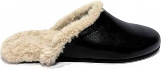 Ancient Greek Sandals Womens Thelma Shearling Leather Mule In Black