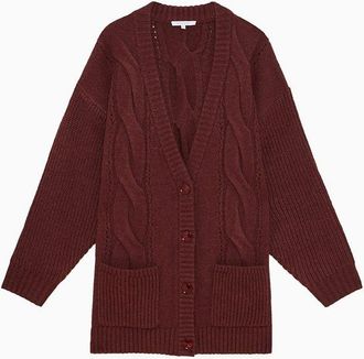 Patrizia Pepe Purple Marabou Womens Cardigan