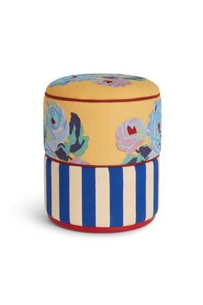 Lisa Corti Ottoman Nizam Rayas Mostaza Azul Natural