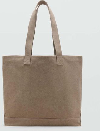 Mango Borsa tote cotone beige - Uomo - Taglia unica - MANGO MAN