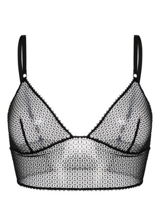 Kiki De Montparnasse triangle-cup crochet bra - Black
