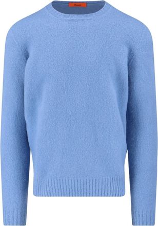 Drumohr Light Blue Crewneck Textured Knit Sweater