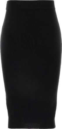 Saint Laurent Womens Crayton Skirt Black Wool