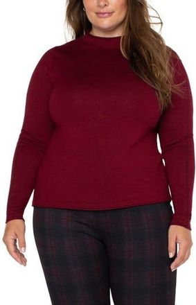 Liverpool L.A. Mock Neck Roll Hem Sweater in Burgundy at Nordstrom Rack, Size 1X