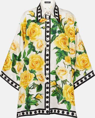 Dolce & Gabbana Oversized floral silk shirt