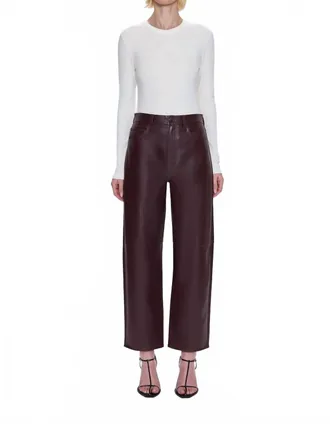 Pistola Denim Jett High Rise Bowed Straight Pant In Cabernet
