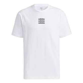 adidas neo M Ce C+ Tee Casual Sports Round Neck Short Sleeve White GP4889
