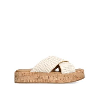 Steve Madden Womens Suede Tulum Cream Sandals - Size UK 7