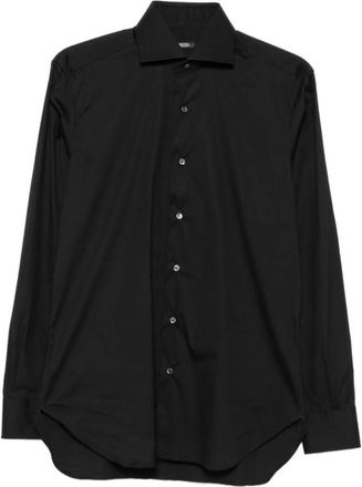 Barba Slim-fit shirt - Heren - Casual Overhemden - Zwart - XL - Katoen - Overhemden