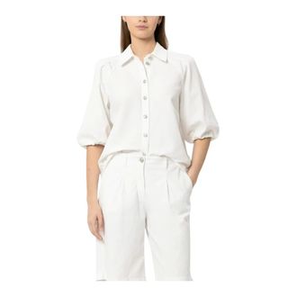 Luisa Cerano Dames, Blouses & Shirts, Wit, Maat: XS Katoen