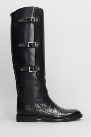 PARIS TEXAS Montana Buckle Boot Low Heels Boots