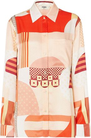 Fendi Patchwork Silk Shirt-Donna