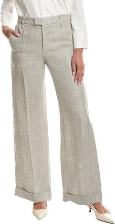 Brunello Cucinelli Light Beige Linen Trousers, Brand Size 40 (US Size 6)