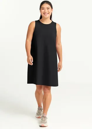 Jack Wolfskin Sommerkleid JACK WOLFSKIN TRAVEL DRESS W, Damen, Gr. L (42/44), N-Gr, schwarz, Obermaterial: 100% Polyester, Kleider Sommerkleid