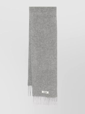 Jacquemus brushed wool-blend fringed scarf