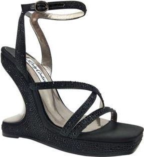 Lady Couture Rhinestone Wedge Sandal in Black at Nordstrom Rack, Size 11