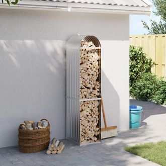 vidaXL Le&ntilde;ero De Acero Galvanizado Plateado 40x45x170 Cm Vidaxl
