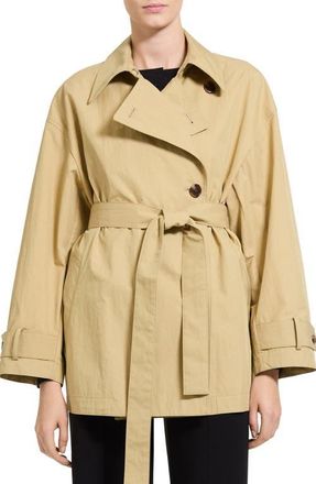 Theory Relaxed Double Breasted Trench Coat in Hazel - Stw at Nordstrom, Size X-Small