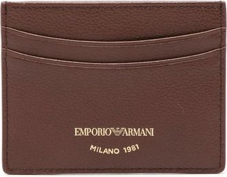 Emporio Armani U6017 Foliage Card Holder - Accessories - Mujer - Marr&oacute;n - ONE SIZE