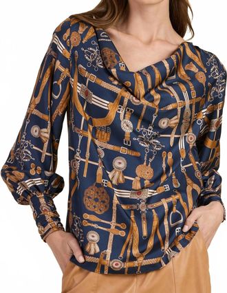 Tyler B&ouml;e Olivia Silk Equestrian Top In Navy