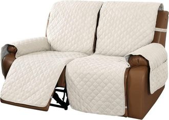 OEM Funda Antideslizante De Tela El&aacute;stica Color Marfil Para Sill&oacute;n Reclinable De 2 Plazas Con Correa El&aacute;stica, Protecci&oacute;n Para Mascotas Y Ni&ntilde;os - Ulisem