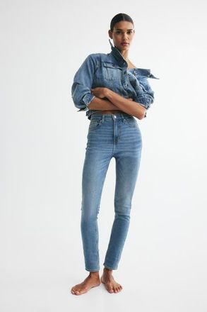 H&M Skinny High Waist Jeans in Denim Blue at Nordstrom, Size 10