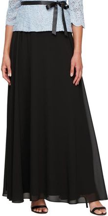 Alex Evenings Full Chiffon Skirt in Black at Nordstrom, Size Small P
