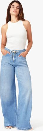 Habitual Lia Drawstring Wide Leg Jeans In Blue Bell