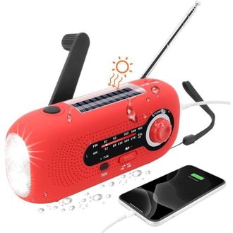 OEM Radio Port&aacute;til Solar Con Manivela, Alarma Sos, Linterna Led Y Bater&iacute;a De 2000 Mah