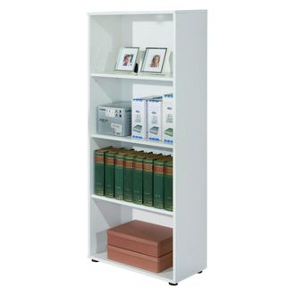 Dmora Dmora - Librer&iacute;a Con Cuatro Baldas, Color Blanco, 60 X 145 X 30 Cm, Con Embalaje Reforzado
