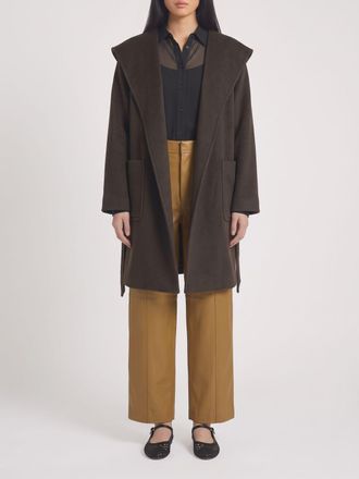 Max Mara Cappotto a vestaglia in lana di cammello con cintura e collo a scialle