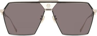 Philipp Plein SPP076M 0301 Mens Sunglasses Gold Size 66