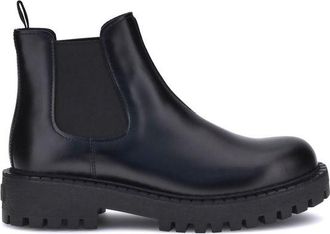 Prada Black Calf Leather Bos Taurus Chelsea Mens Boots