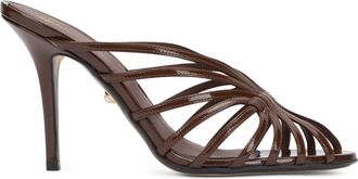 Alev&igrave; Womens Heeled Sandals Diana 95 Cacao Calfskin