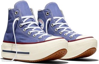 Converse Gender Inclusive Chuck Taylor All Star Lift Double Stack High Top Platform Sneaker in Indigo Storm/Egret/Garnet at Nordstrom, Size 5.5