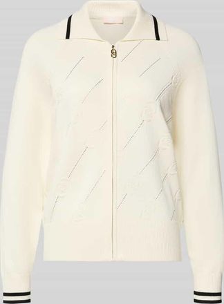 Liu Jo Strickjacke mit Umlegekragen in Offwhite, Größe XXL