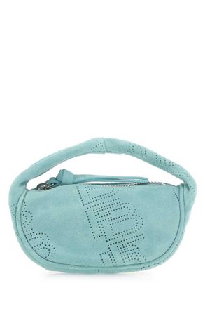 by FAR Sea green suede micro Cush handbag