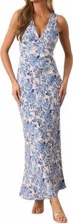 Dress Forum Floral Maxi Dress In Blue