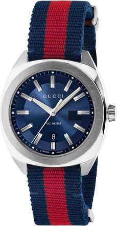 Gucci YA142304 GG2570 Mens 41mm Blue Canvas Watch - Stylish & Durable - Multicolour Stainless Steel - One Size