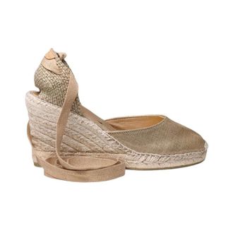 Toni Pons Florina Espadrille met sleehak - Dames - Schoenen - Grijs - Maat: 38 EU Linnen