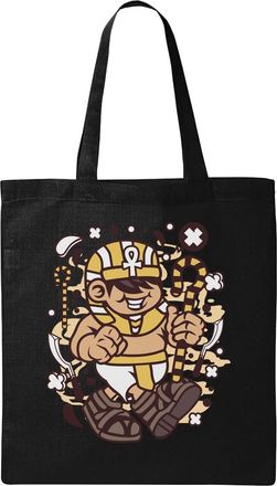 Generic Pharaoh Kid Egyptian Ruler Art Natural Ecological Cotton Tote Bag Black